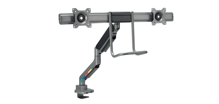Kensington SmartFit Dual Monitor Arm with Crossbar and Handle