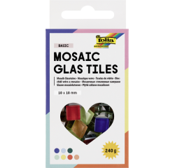Mosaïque en verre Folia 10x10mm Basic assorti