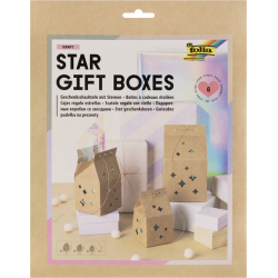 Giftbox Folia Star kraft set à 6 stuks