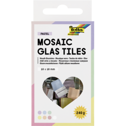 Mozaieksteentjes Folia 10x10mm glas pastel assorti