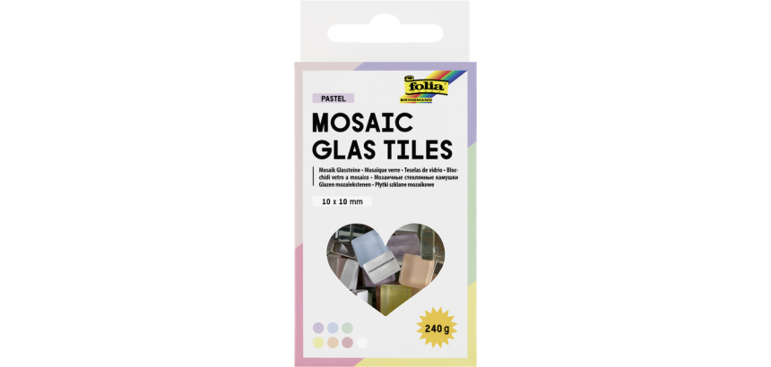 Folia Glass Mosaic 10x10mm Assorted Pastel