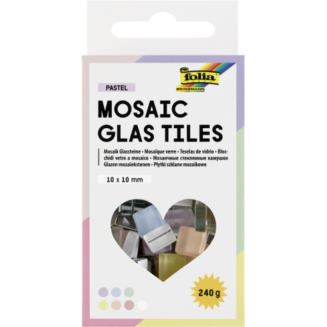 Mosaïque en verre Folia 10x10mm Pastel assorti