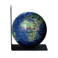 Serre-livres Troika avec globe magnétique 13cm bleu-vert