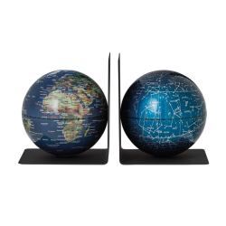 Serre-livres Troika avec globe magnétique 13cm set 2 pièces assorti