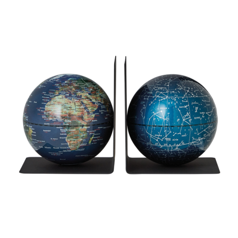 Serre-livres Troika avec globe magnétique 13cm set 2 pièces assorti