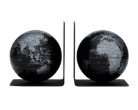 Serre-livres Troika avec globe magnétique 13cm noir 2 pièces
