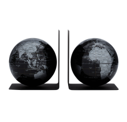 Serre-livres Troika avec globe magnétique 13cm noir 2 pièces