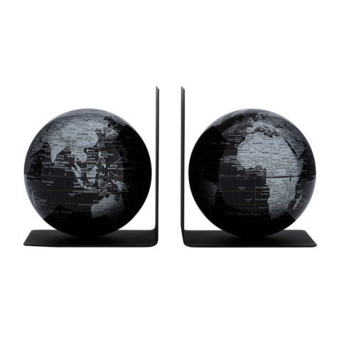 Serre-livres Troika avec globe magnétique 13cm bleu-vert 2 pièces