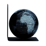 Serre-livres Troika avec globe magnétique 13cm noir-argent