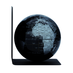 Serre-livres Troika avec globe magnétique 13cm noir-argent