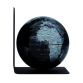 Serre-livres Troika avec globe magnétique 13cm noir-argent