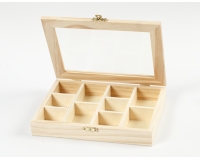 Doos Creativ Company 15.5x20.5x3.5cm hout met glazen deksel