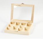 Doos Creativ Company 15.5x20.5x3.5cm hout met glazen deksel