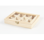 Doos Creativ Company 15.5x20.5x3.5cm hout met glazen deksel