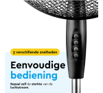 Ventilateur sur pied BRASQ F300 Ø 40cm noir