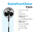 Ventilateur sur pied BRASQ F300 Ø 40cm noir