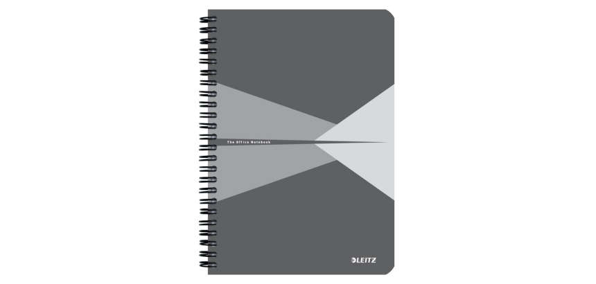 Notitieboek Leitz Office A5 lijn 180 pagina's 80gr grijs grijs