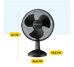 Tafelventilator BRASQ F400 Ø 30cm zwart