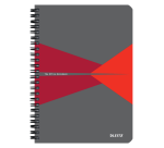 Cahier Leitz Office A5 ligné 180 pages 80g gris rouge