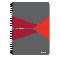Notitieboek Leitz Office A5 lijn 180 pagina's 80gr grijs rood