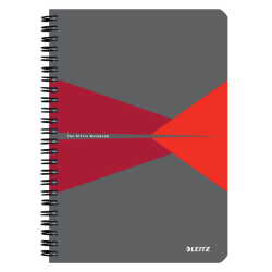 Cahier Leitz Office A5 ligné 180 pages 80g gris rouge