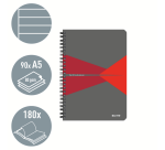 Cahier Leitz Office A5 ligné 180 pages 80g gris rouge
