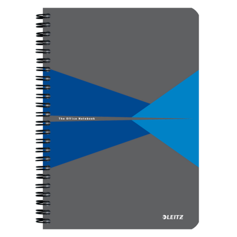 Cahier Leitz Office A5 ligné 180 pages 80g gris bleu