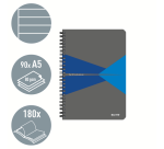 Leitz Office Notebook A5 lined 180 pages 80g gray blue