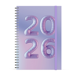 Agenda familial 2026 Lannoo A5 Bubblicious 7 jours/2 pages lilas