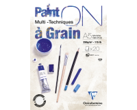 Painton à grain/gekörnt, block a5, kopfseitig geleimt, 20 blatt, 250g, weiß, mixed media