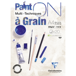 Tekenblok Clairfontaine Paint On A4 gekorreld 20 vel 250gr