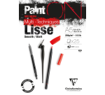 Bloc à dessin Clairefontaine Paint On A5 lisse 25 feuilles 250g blanc