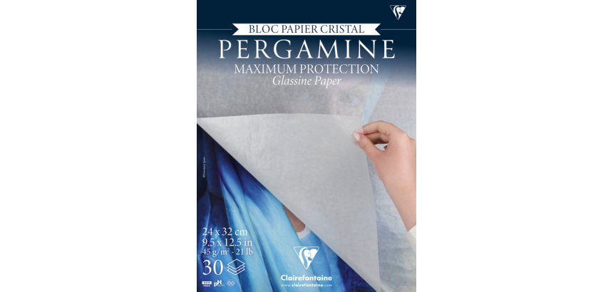 Tekenblok Clairefontaine Paint On 24cmx32cm pergamijnpapier 30 vel 45gr