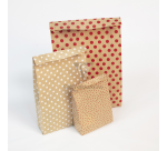 Sachet cadeau Clairefontaine 12x24x4,5cm kraft coeurs 50 pièces
