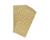 Clairefontaine Kraft Pockets 16x30+5cm, Heart Design Pack of 50 - Gold