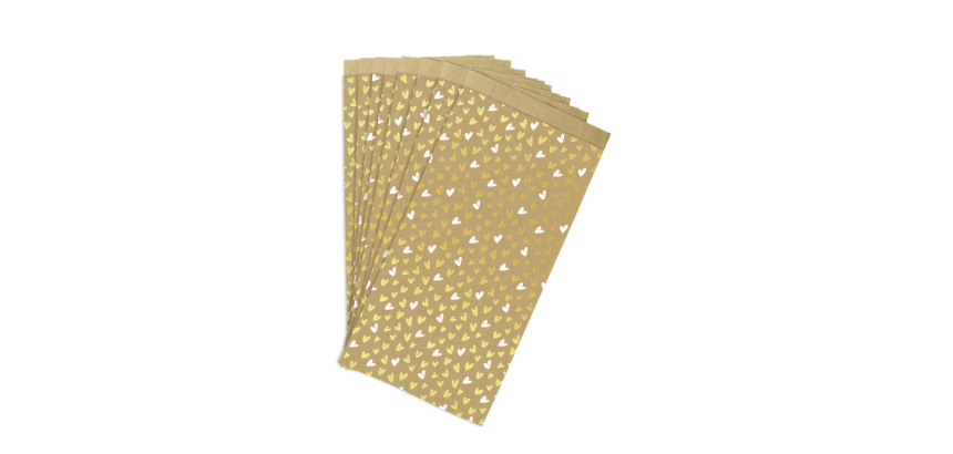 Sachet cadeau Clairefontaine 16x30x5cm kraft coeurs 50 pièces