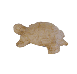 Kleines Pappmaché, braun, Schildkröte - Kartonbraun