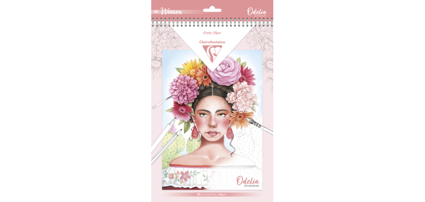 Bloc de coloriage Clairefontaine Odelia A4 Femmes