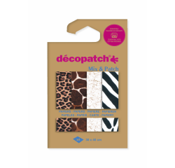Papier Hobby Décopatch 30x40cn set 4 feuilles peaux de bêtes