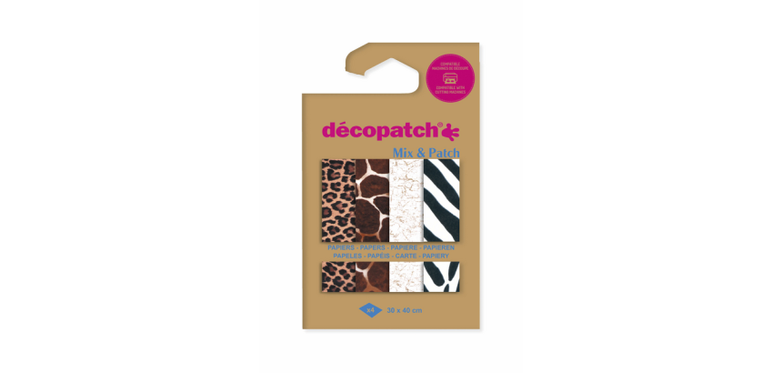 Hobbypapier Décopatch 30x40cm set à 4 vel thema dierenhuid