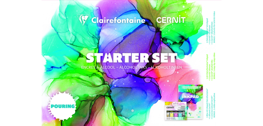 Clairefontaine & Cenit alcohol ink starter set 8 pieces