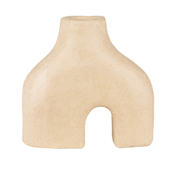 Braunes Pappmaché, Doppelvase waterproof 19x7x18 cm - Kartonbraun