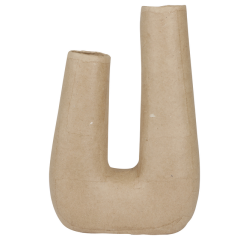 Braunes Pappmaché, Doppelvase 25cm, wasserfest - Kartonbraun