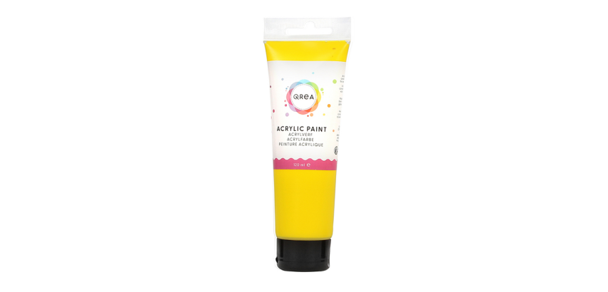 Peinture acrylique Qrea 120ml jaune primaire