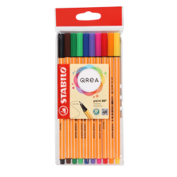 Fineliner STABILO Point 88/10 Qrea Edition fijn assorti 10 stuks