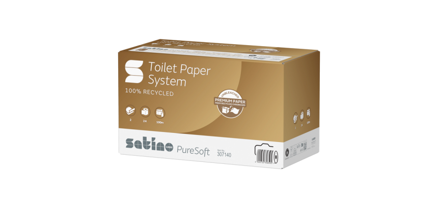 Satino JT3 PureSoft Toilet Paper 307140 Roll System 2-ply 100m Natural