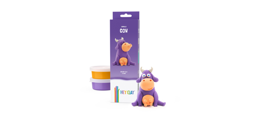 Pâte à modeler Hey Clay Vache set 3 pièces