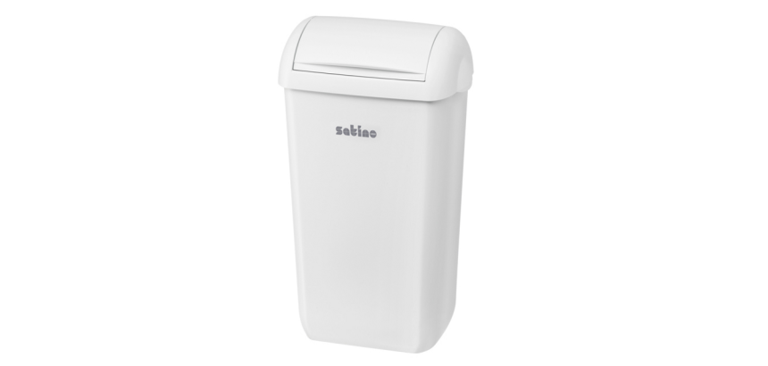 Poubelle hygiène féminine Satino 23 litres blanc 332590