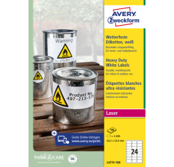 Etiquette Avery Zweckform L4773-100 63,5x33,9mm 2400 étiquettes