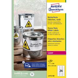 Avery étiquettes ultra-résistantes, ft 63,5 x 33,9 mm, blanc, boîte de 2.400 étiquettes
